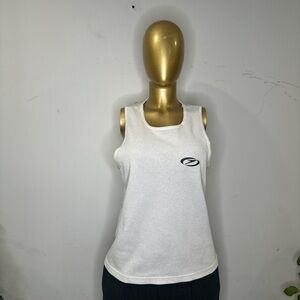 Vintage Speedo white muscle tank top MEDIUM blokette core 90s grunge
